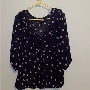 Lane Bryant Navy/Cream blouse